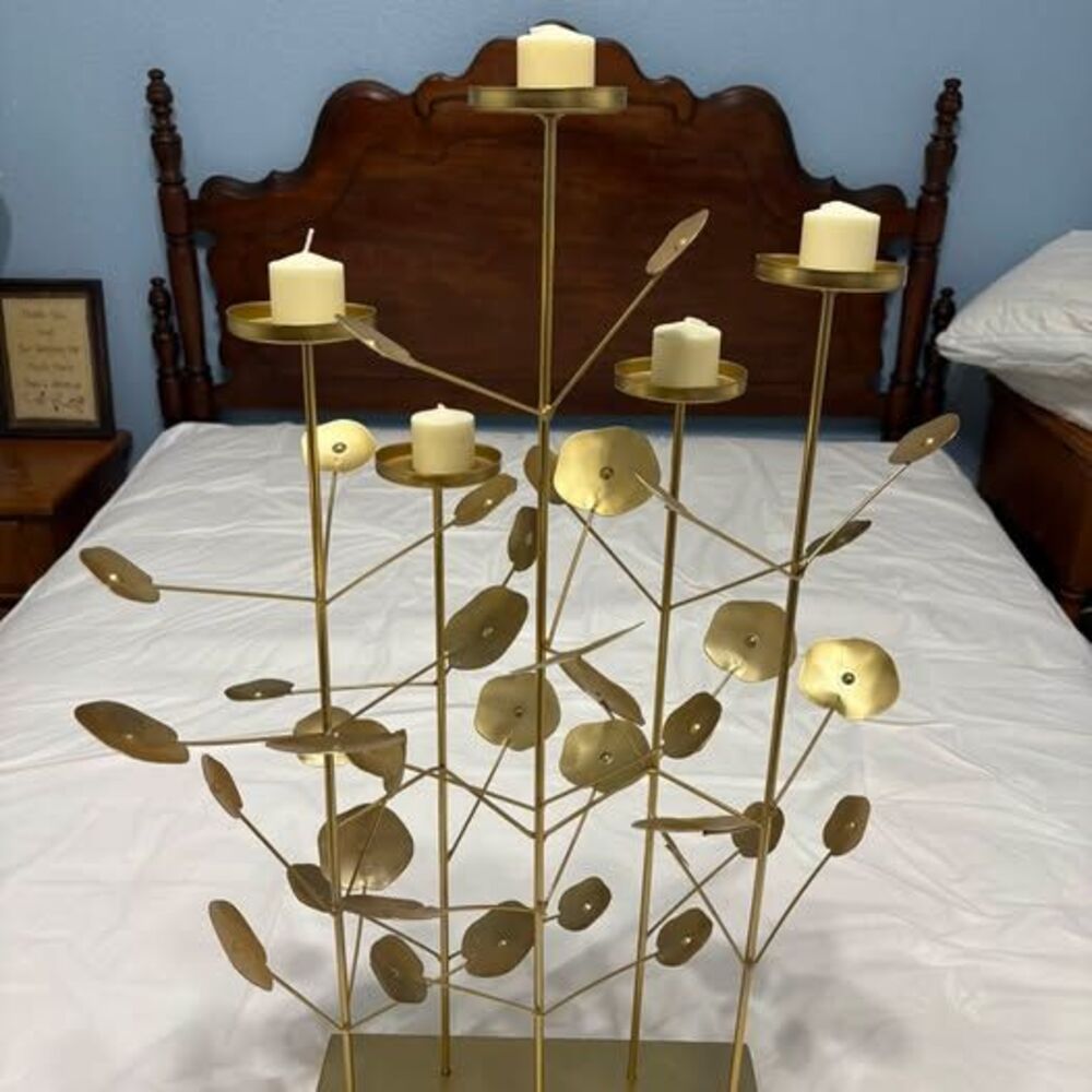 Gold Metal Leaf table Candelabra